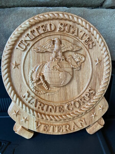 Carved Marines veteran