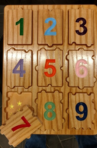 Wood number puzzle